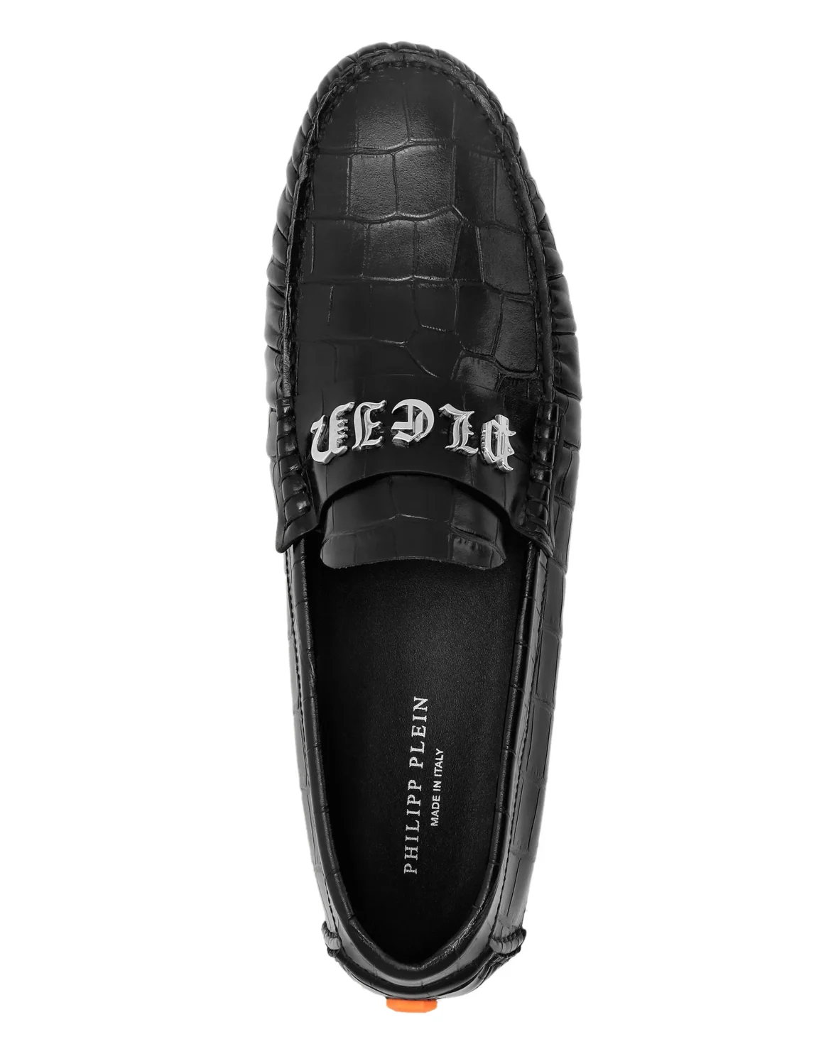 Printed Crocco Leather Drivers Shoes, цвет: Черный