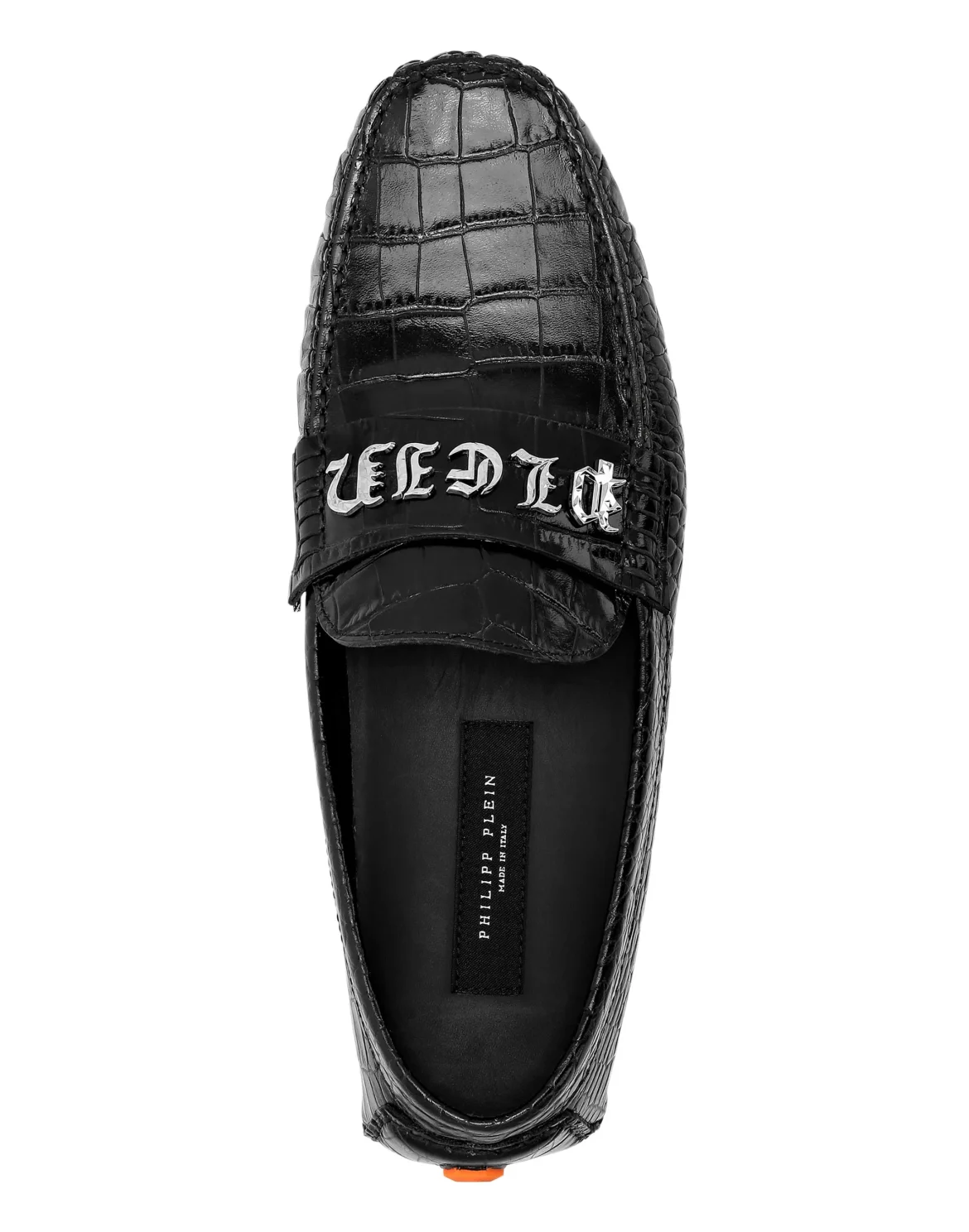 Printed Crocco Leather Drivers Shoes, цвет: Черный