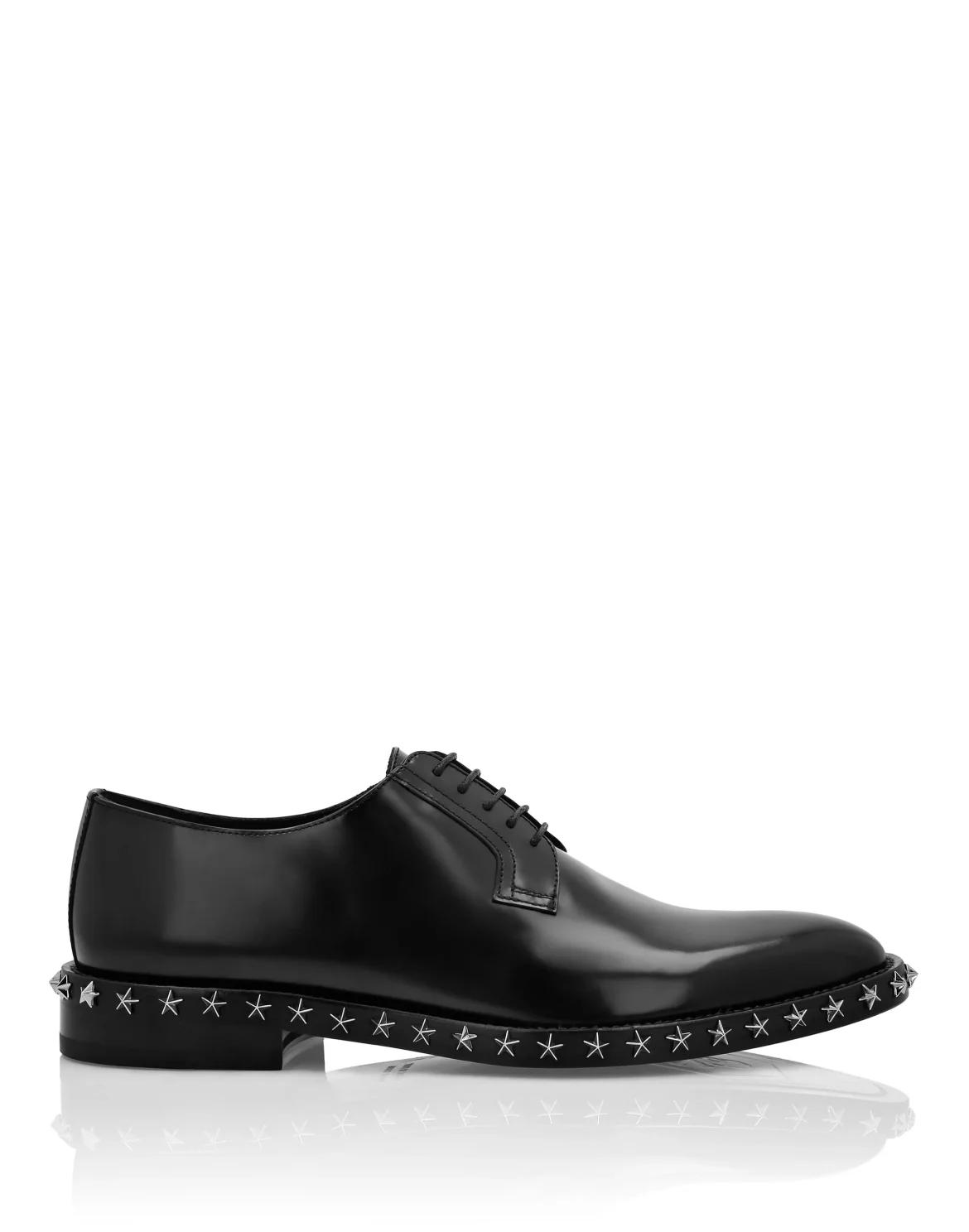Calf Skin Leather Lace Up Shoes, цвет: Черный
