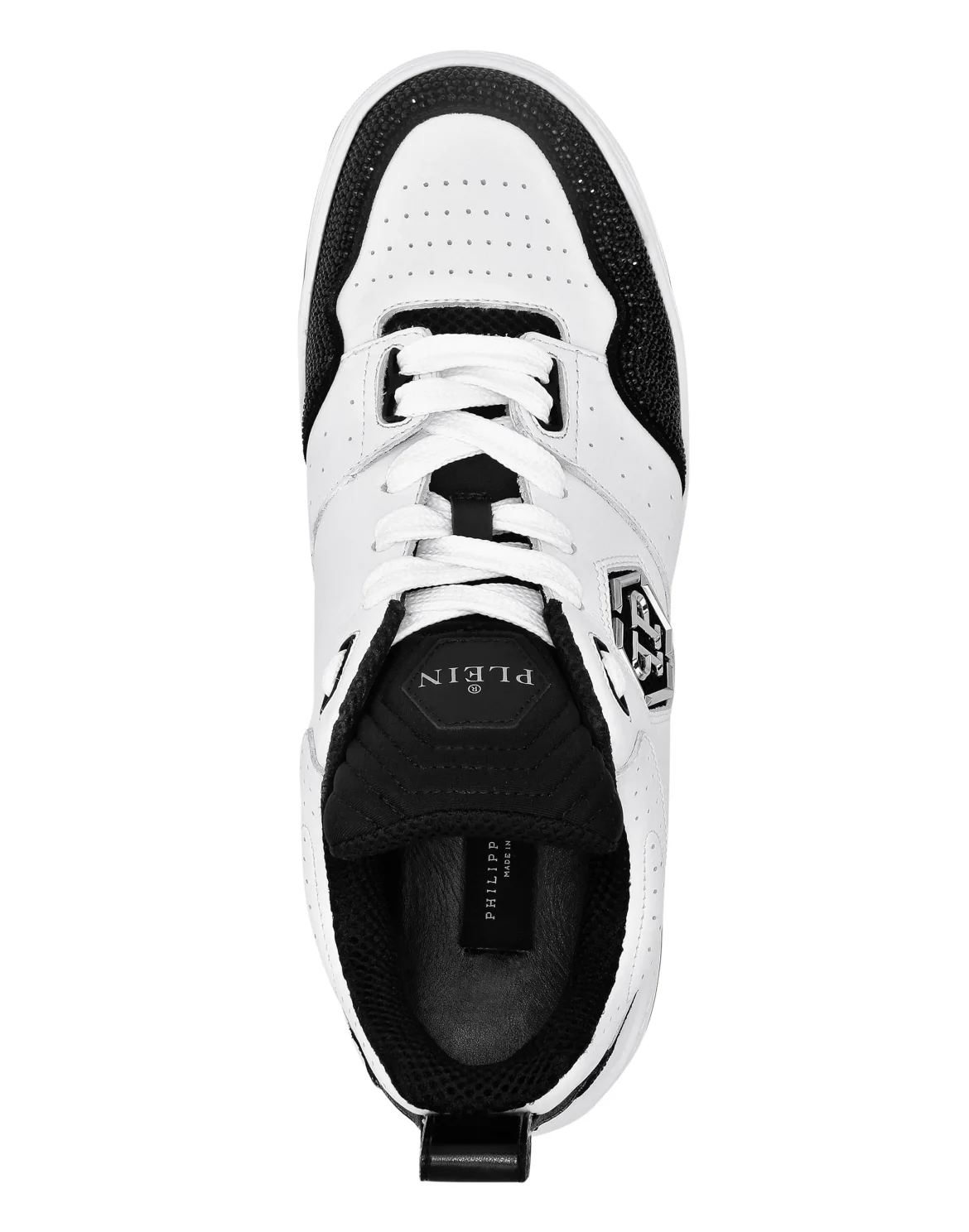 Mix Leather Lo-Top Sneakers Crystal, цвет: Белый
