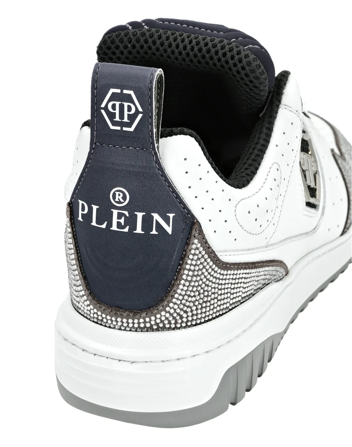 Mix Leather Lo-Top Sneakers Crystal, цвет: Белый