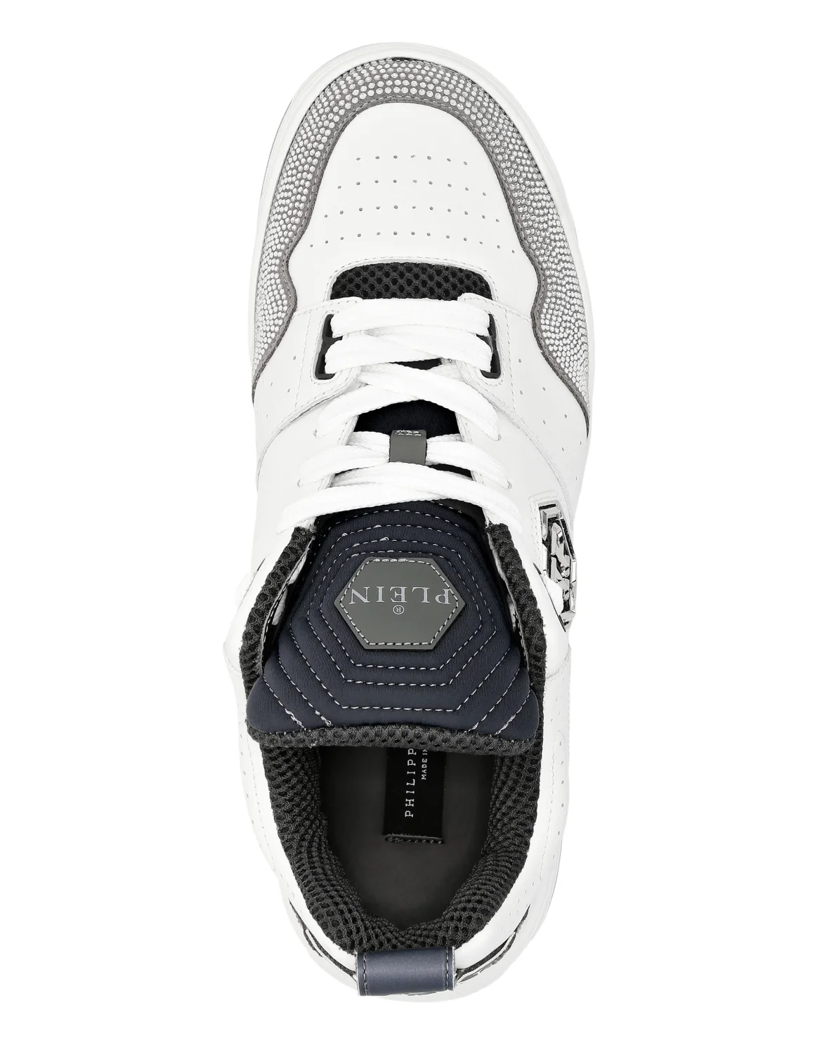 Mix Leather Lo-Top Sneakers Crystal, цвет: Белый