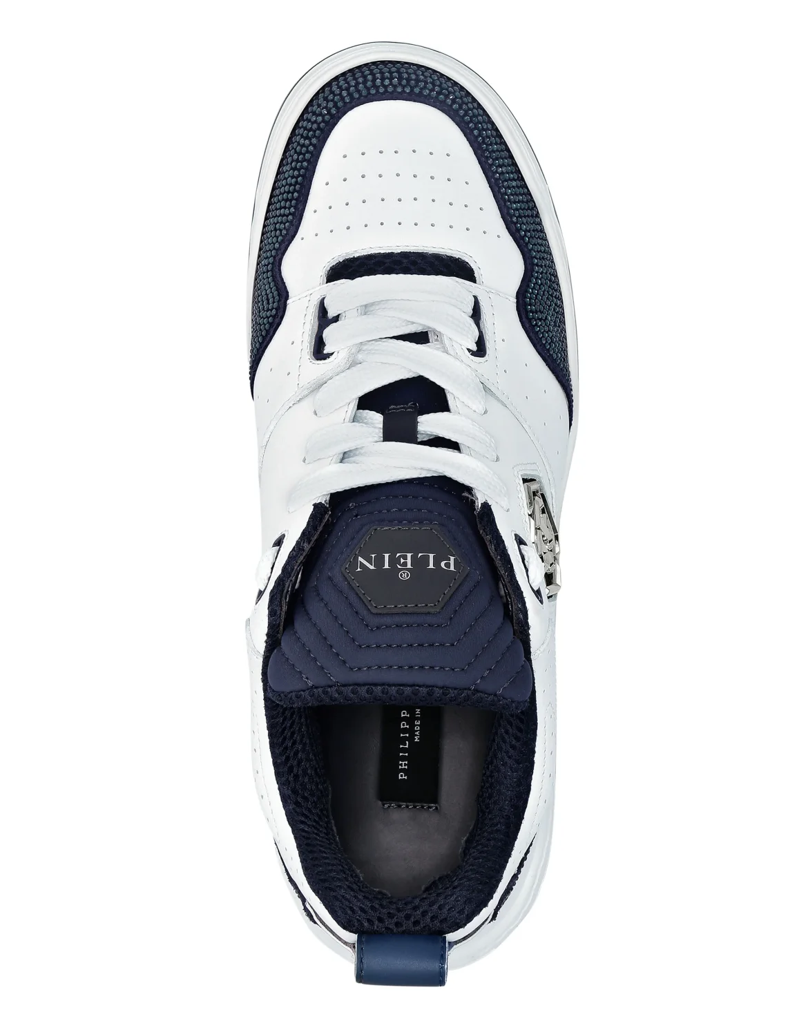 Mix Leather Lo-Top Sneakers Crystal, цвет: Белый