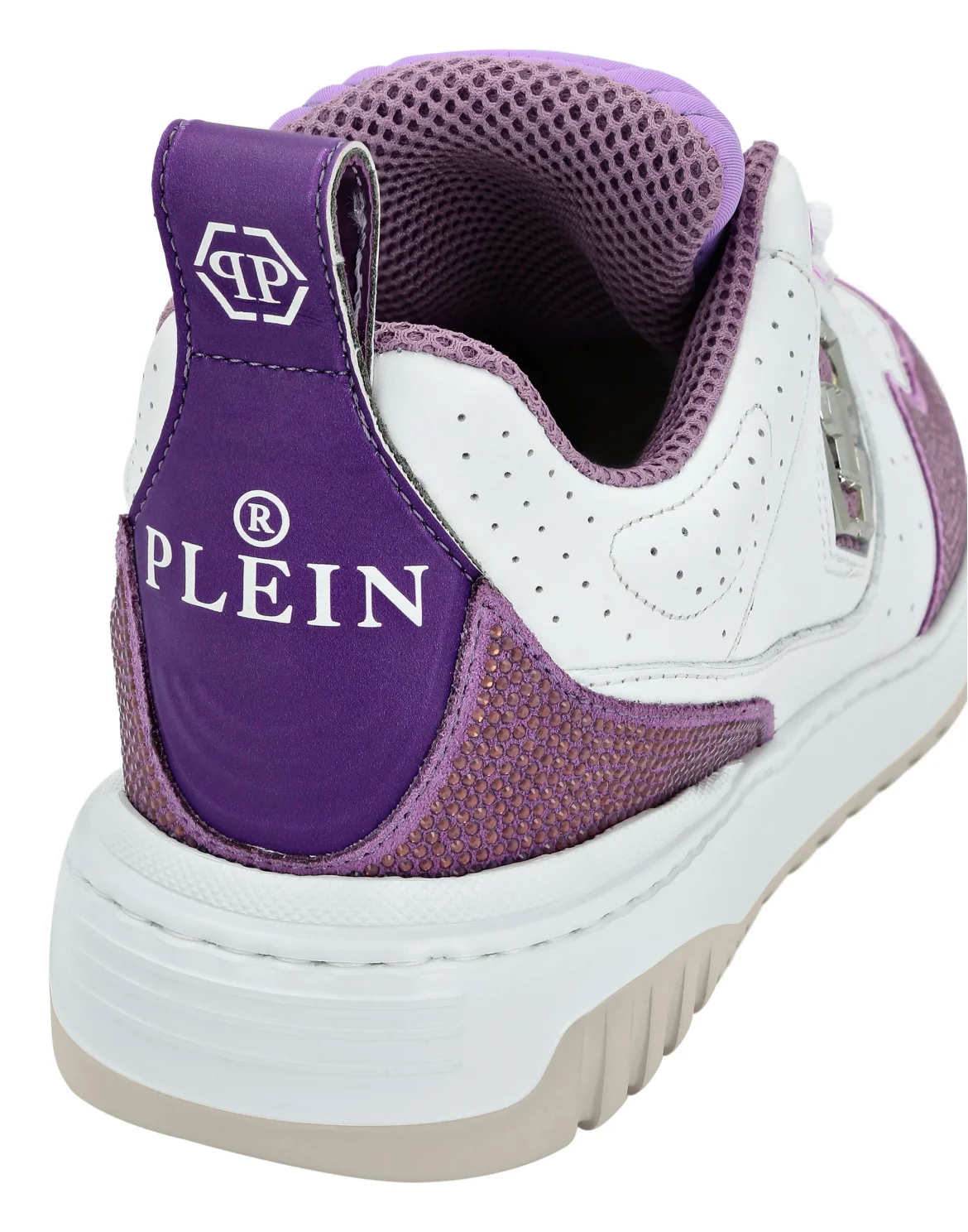 Mix Leather Lo-Top Sneakers Crystal, цвет: Белый