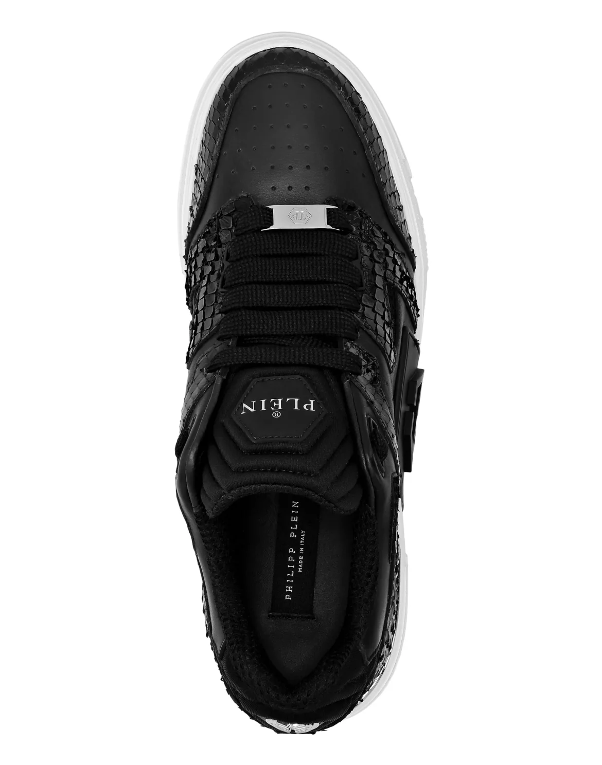 Lo-Top Python & Leather Sneakers, цвет: Черный