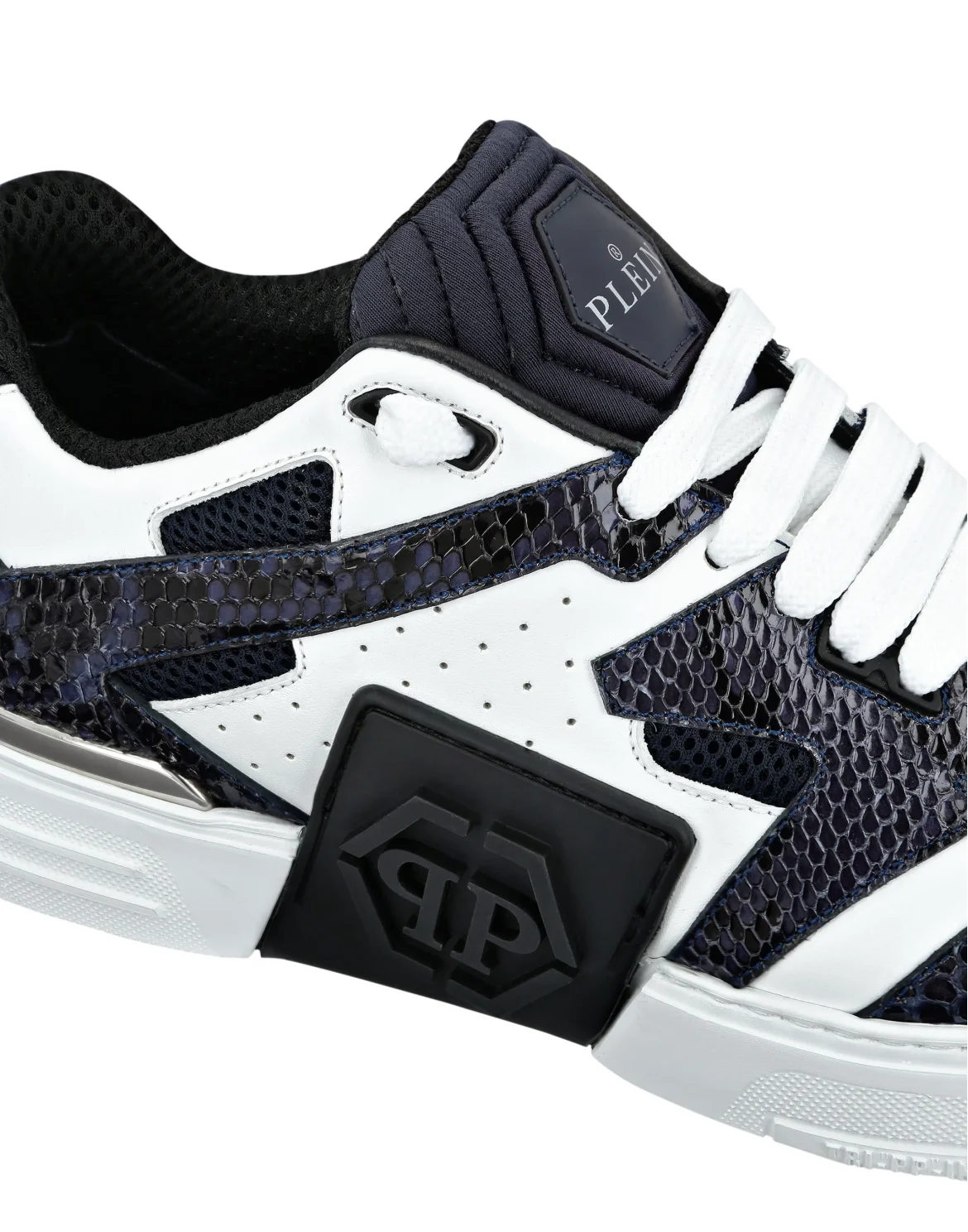 Lo-Top Python & Leather Sneakers, цвет: Белый
