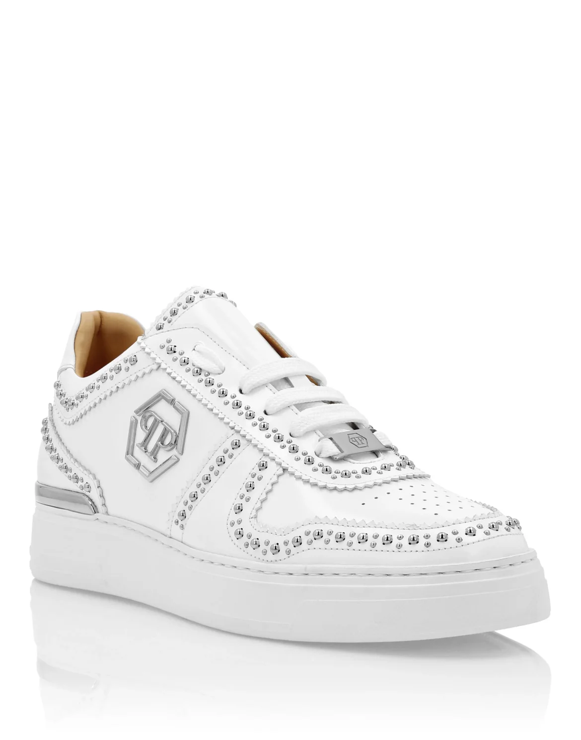 Leather Lo- Top Sneakers, цвет: Белый