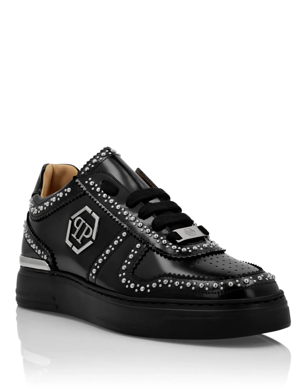 Leather Lo- Top Sneakers, цвет: Черный