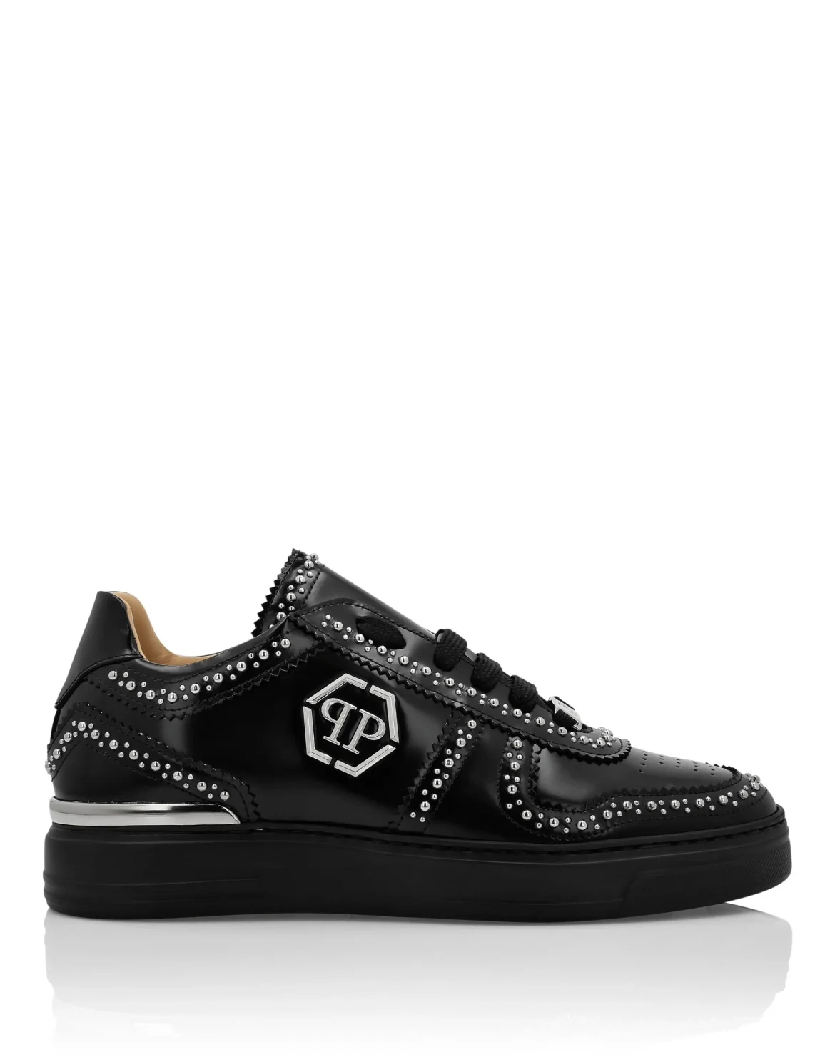 Leather Lo- Top Sneakers, цвет: Черный