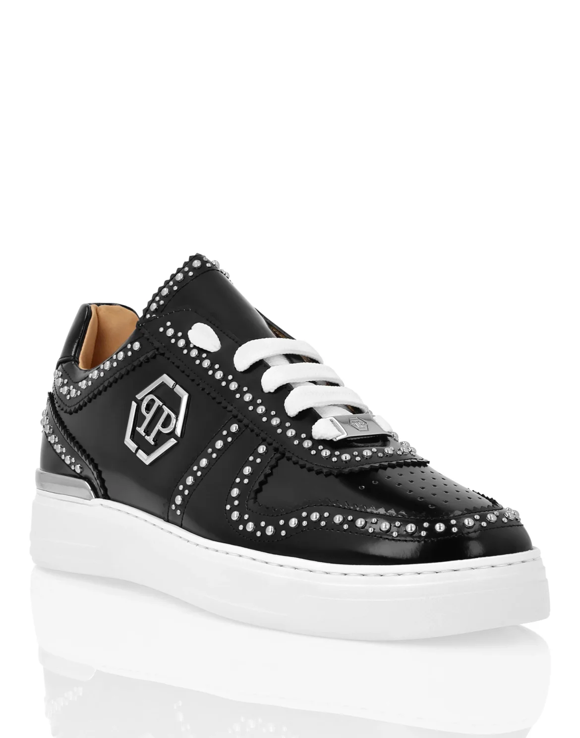 Leather Lo- Top Sneakers, цвет: Черный