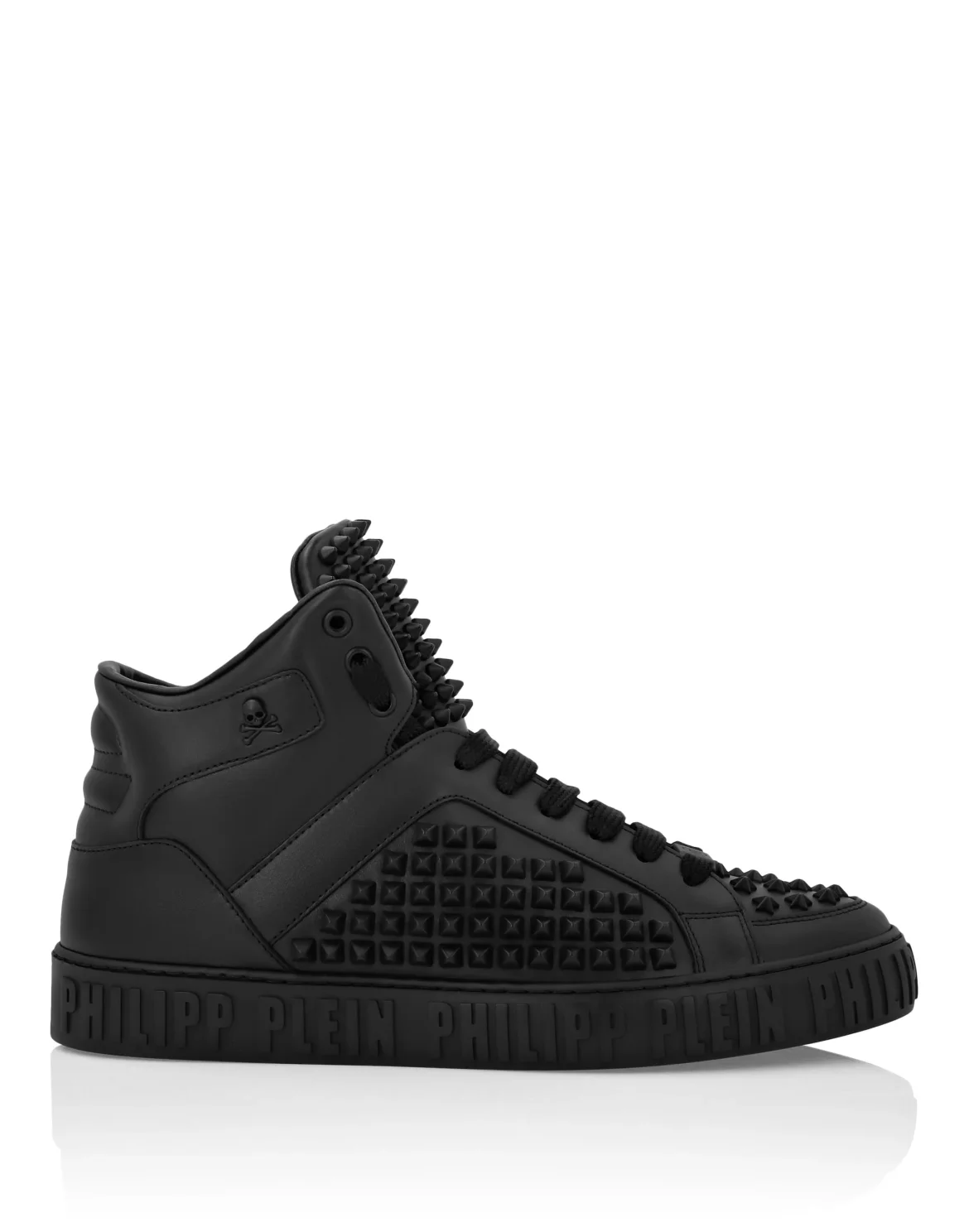 Nappa Leather Mid-Top Sneakers Studs, цвет: Черный