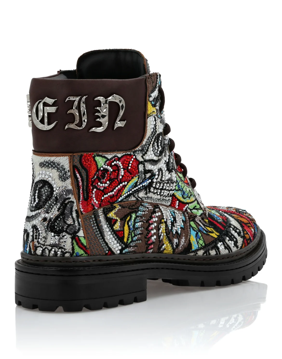 Nappa Boots Flat Mid Tattoo, цвет: Мультиколор