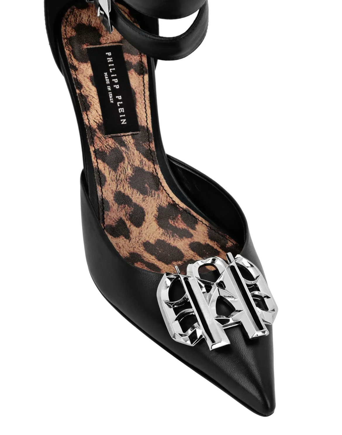 Nappa Mid Plein Heel Sandals Gothic Plein, цвет: Черный