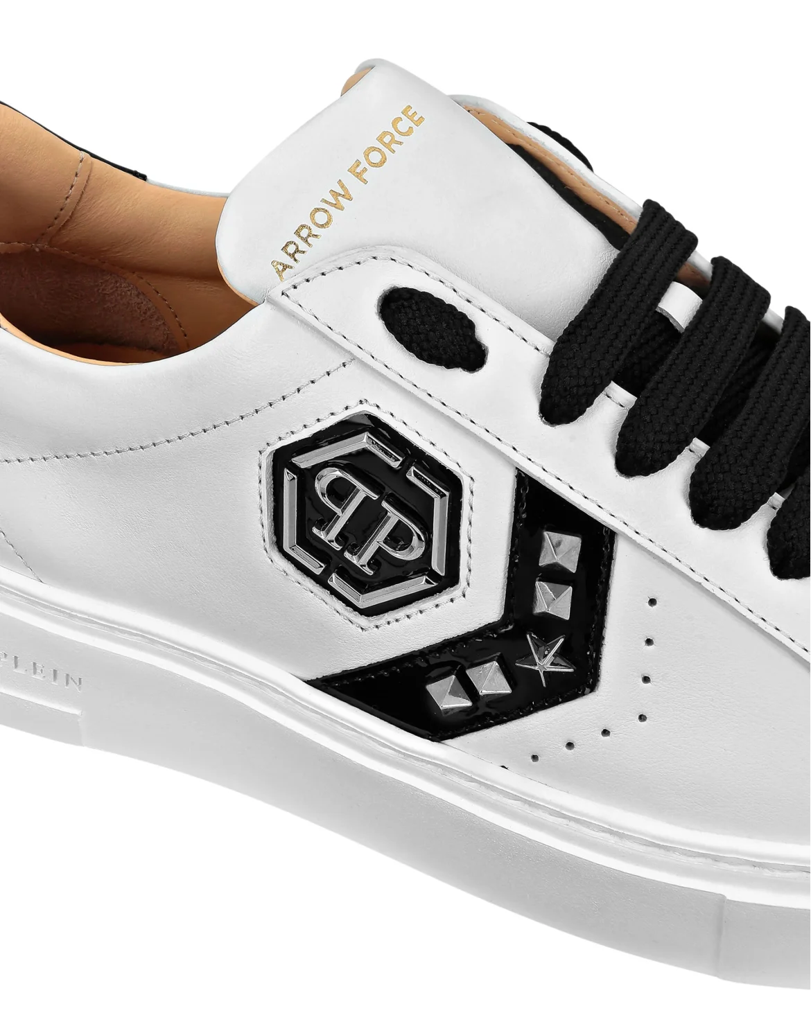 Lo-Top Leather Arrow Force Studs Sneakers, цвет: Белый