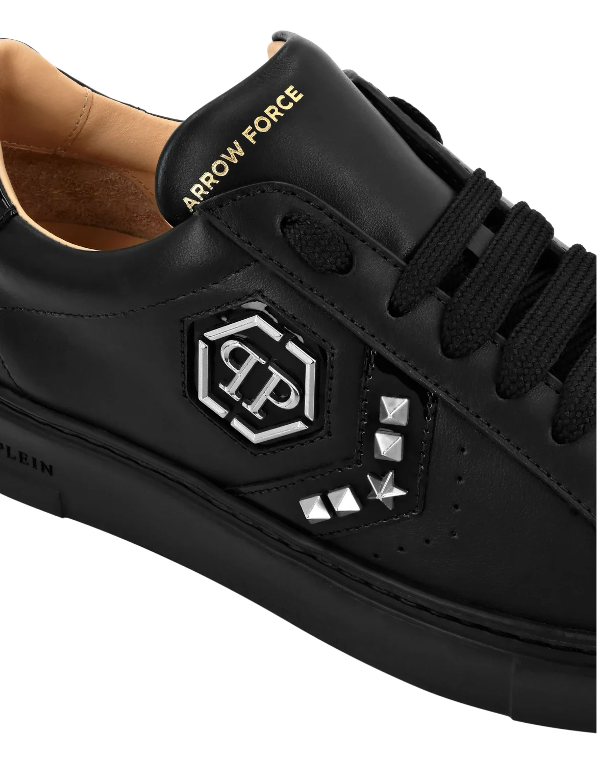 Lo-Top Leather Arrow Force Studs Sneakers, цвет: Черный