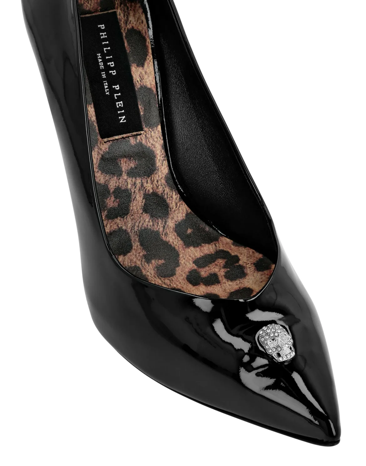 Patent Leather Plein High Heel Decollete Skull, цвет: Черный