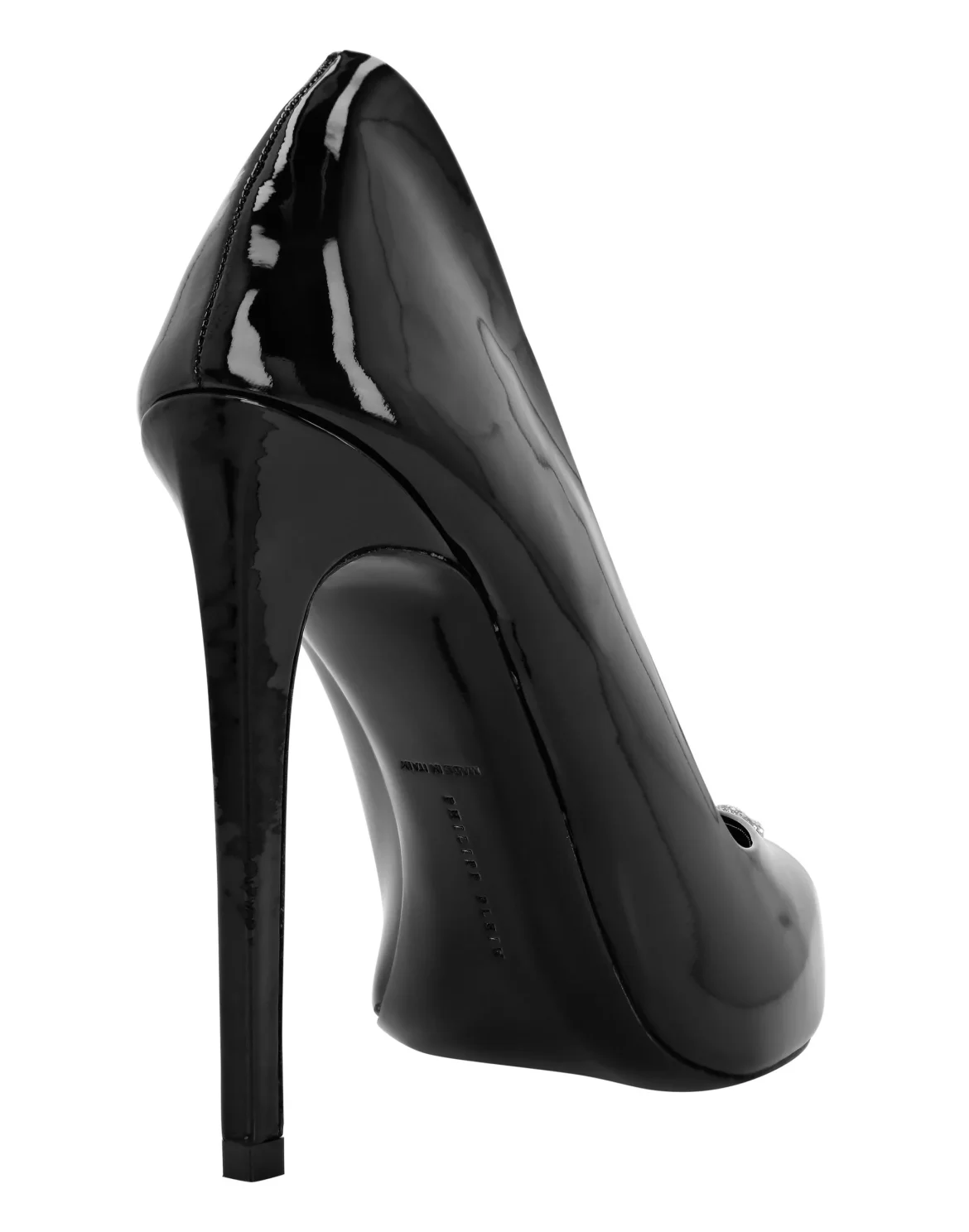 Patent Leather Plein High Heel Decollete Skull, цвет: Черный