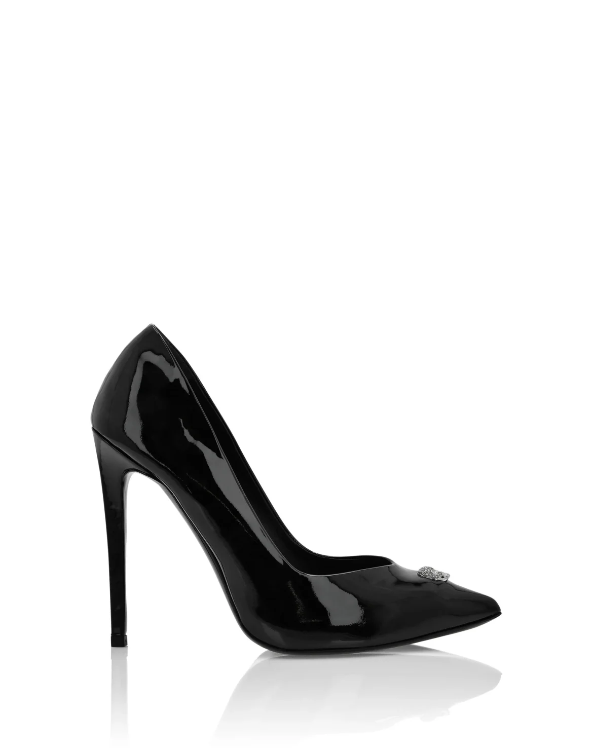 Patent Leather Plein High Heel Decollete Skull, цвет: Черный