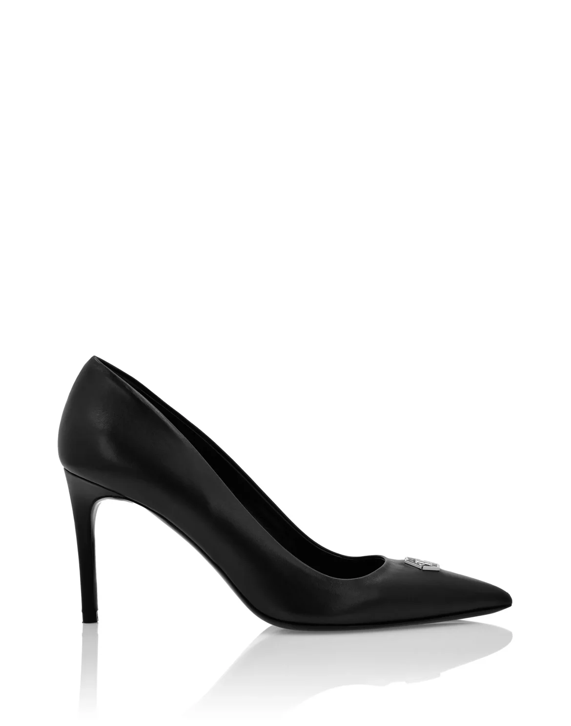 Nappa Mid Plein Heel Decollete Hexagon, цвет: Черный