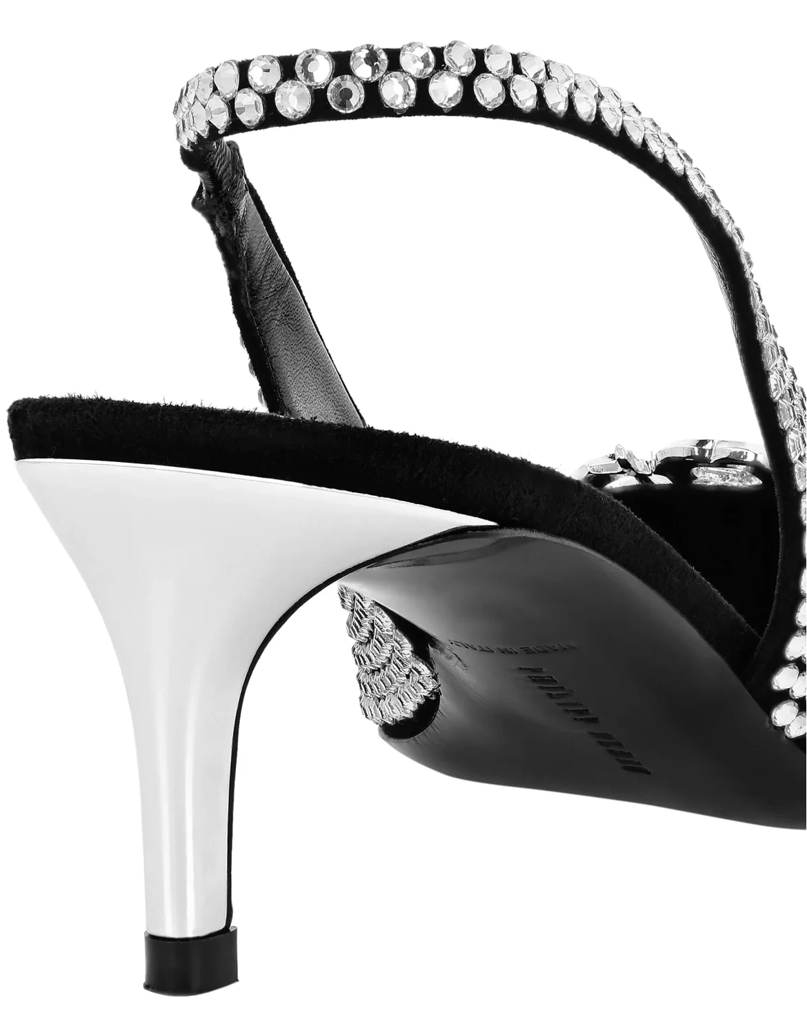 Strass Low Plein Heels Slingback Gothic Plein, цвет: Серебристый