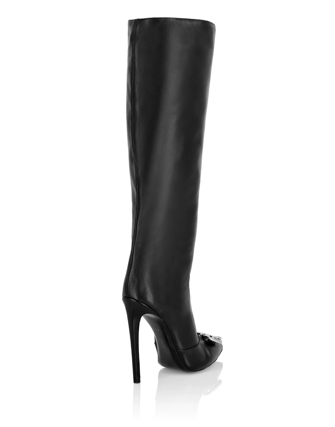 Nappa Leather Mid Plein Heels High  Boots Gothic Plein, цвет: Черный