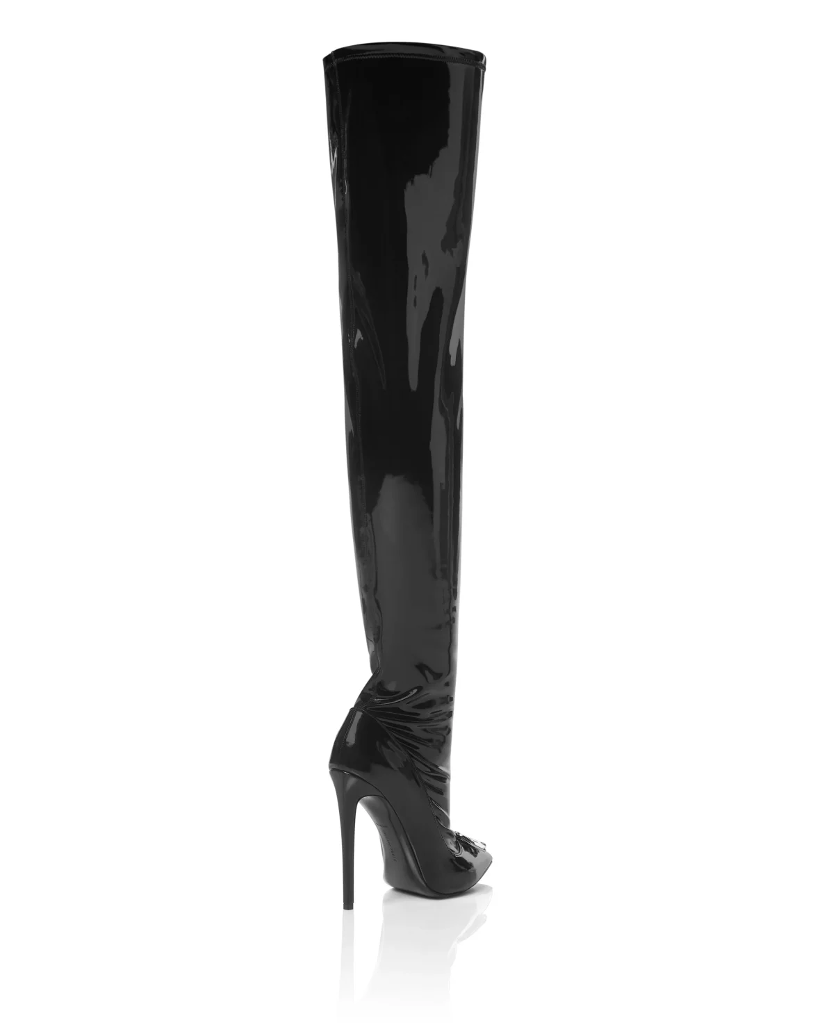 Latex High Plein Heels Overknees  Boots Gothic Plein, цвет: Черный