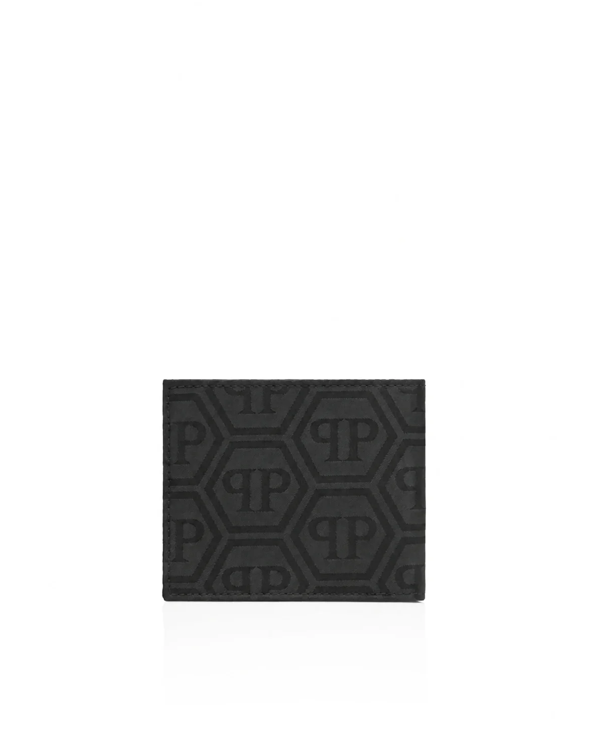 Nylon and Leather French Wallet Monogram, цвет: Черный