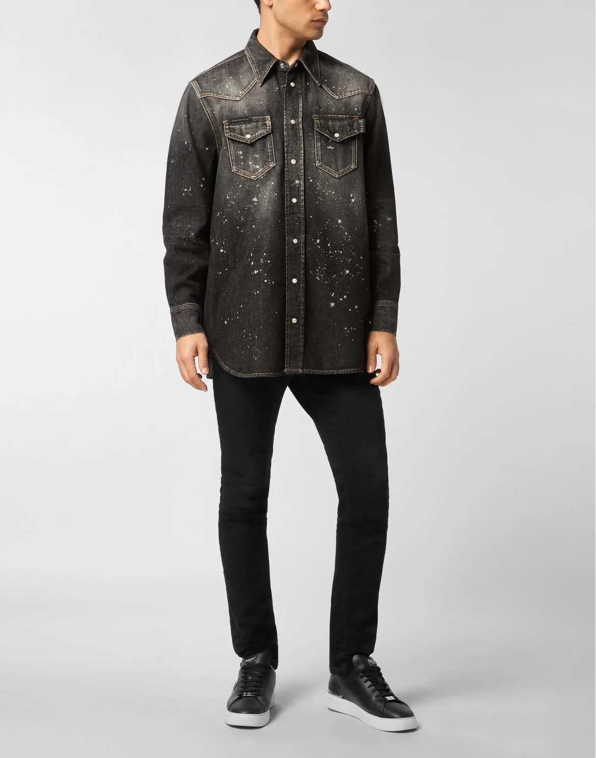 Oversize Denim Shirt, цвет: Серый