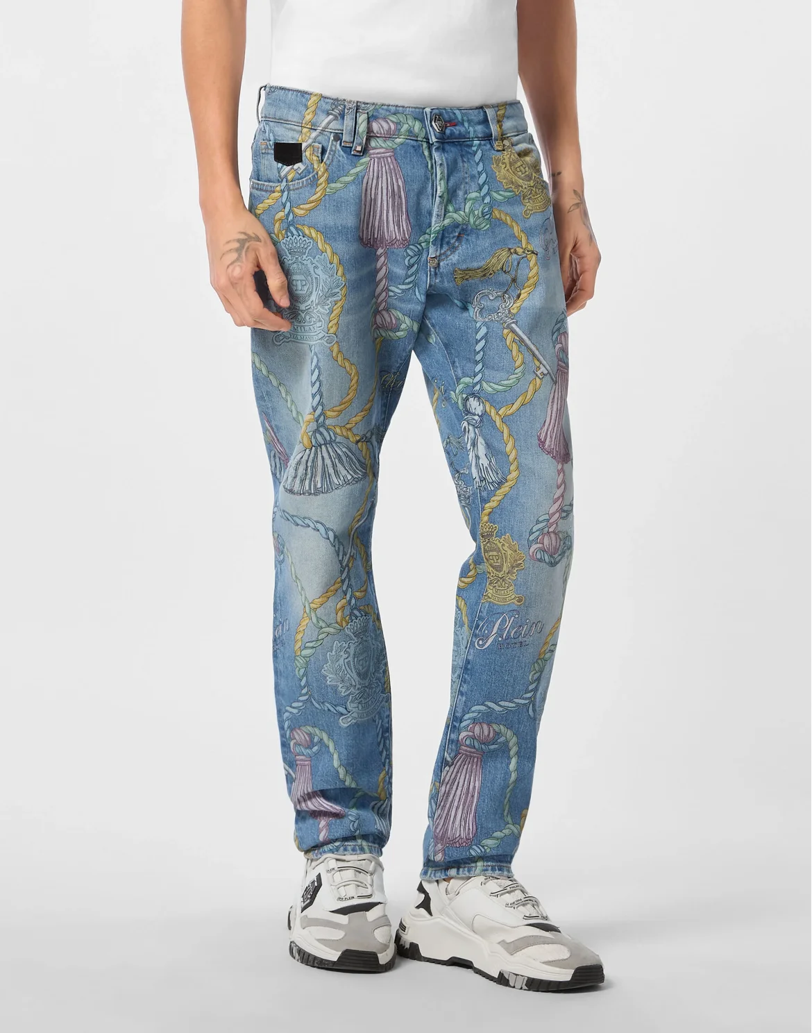 Super Straight Cut Jeans Tassels, цвет: Синий