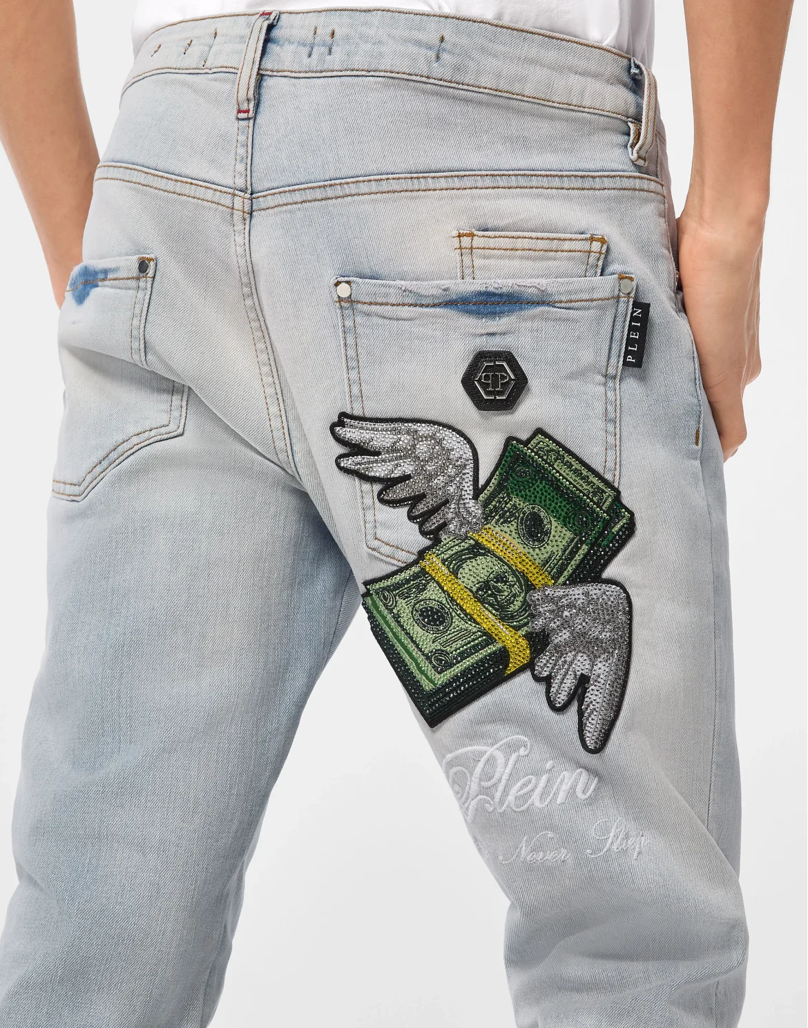 Super Straight Cut Jeans Flying Money, цвет: Голубой