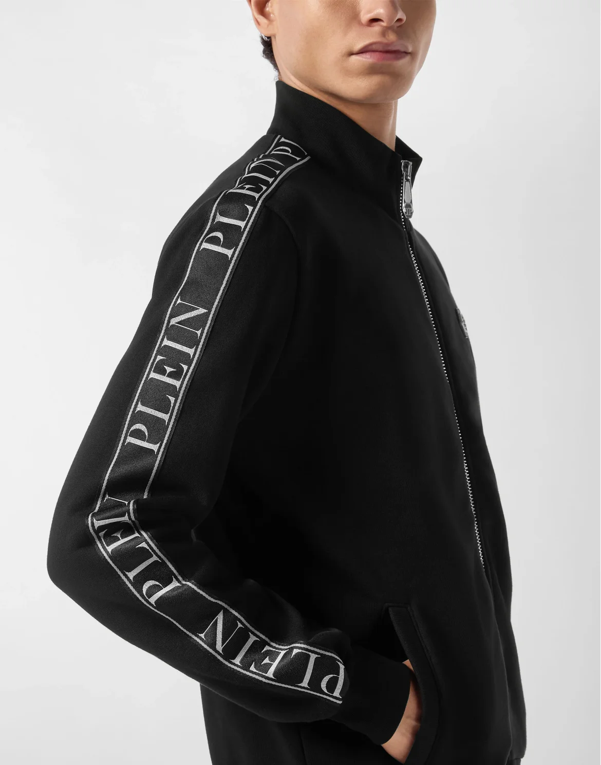 Fleece Tracksuit Jacket Plein Tape, цвет: Черный