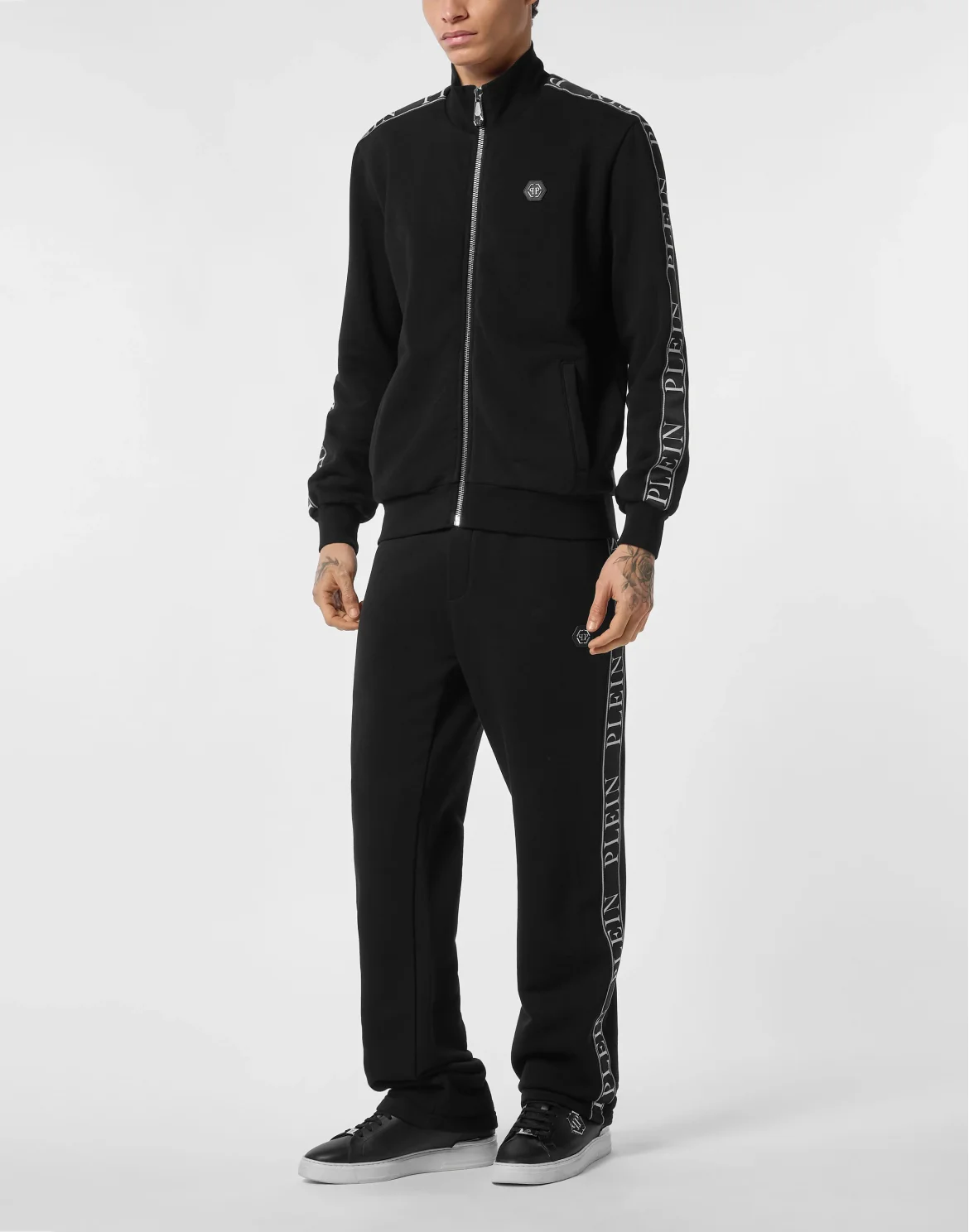 Fleece Tracksuit Jacket Plein Tape, цвет: Черный