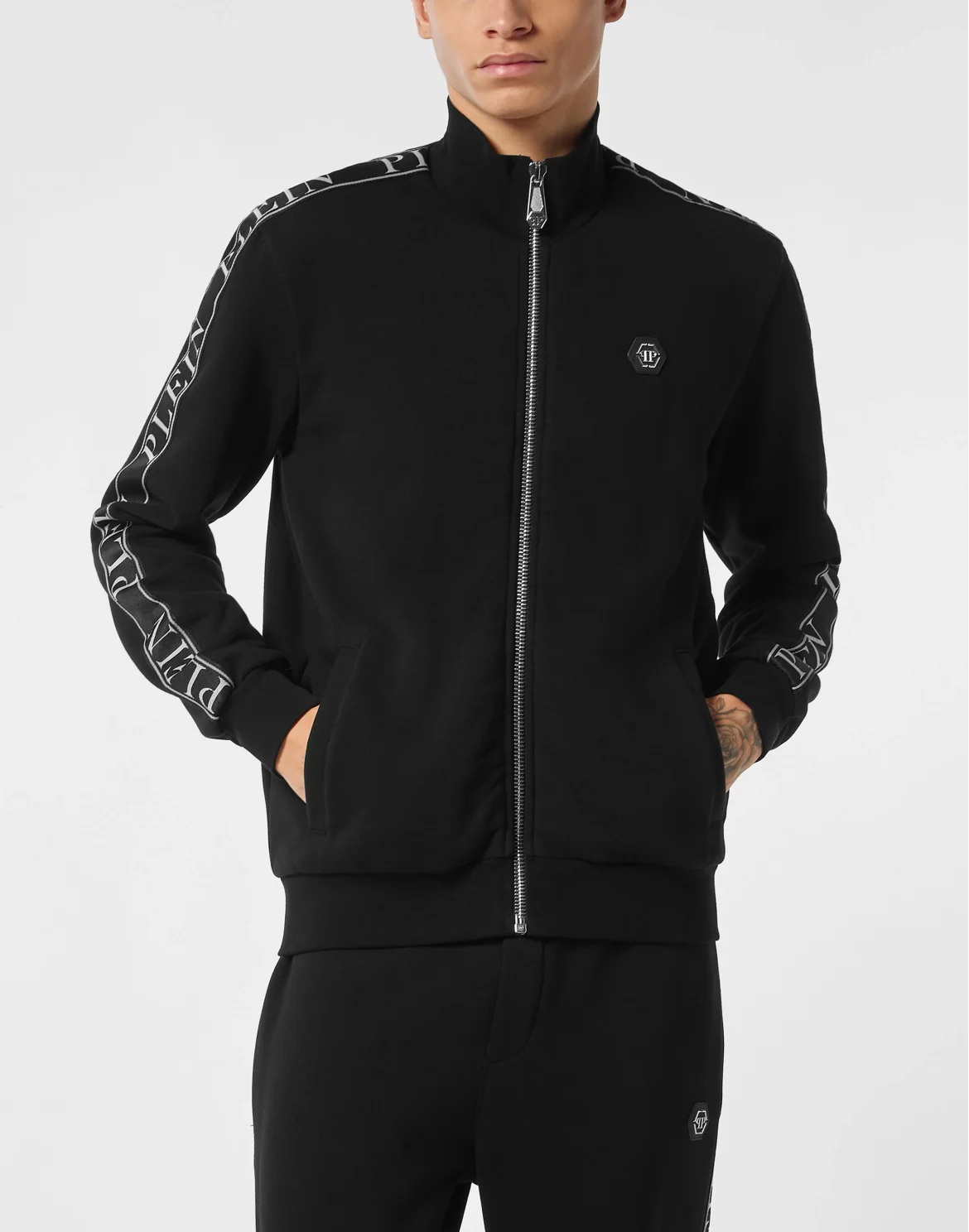Fleece Tracksuit Jacket Plein Tape, цвет: Черный