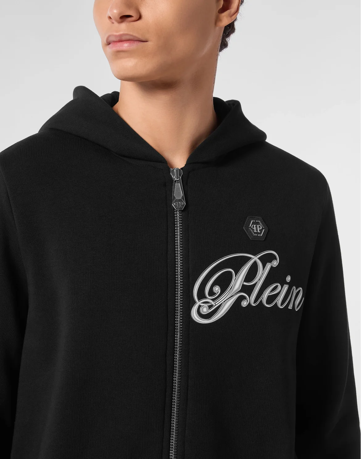 Fleece Hoodie Sweatjacket Degrade' Skull, цвет: Черный