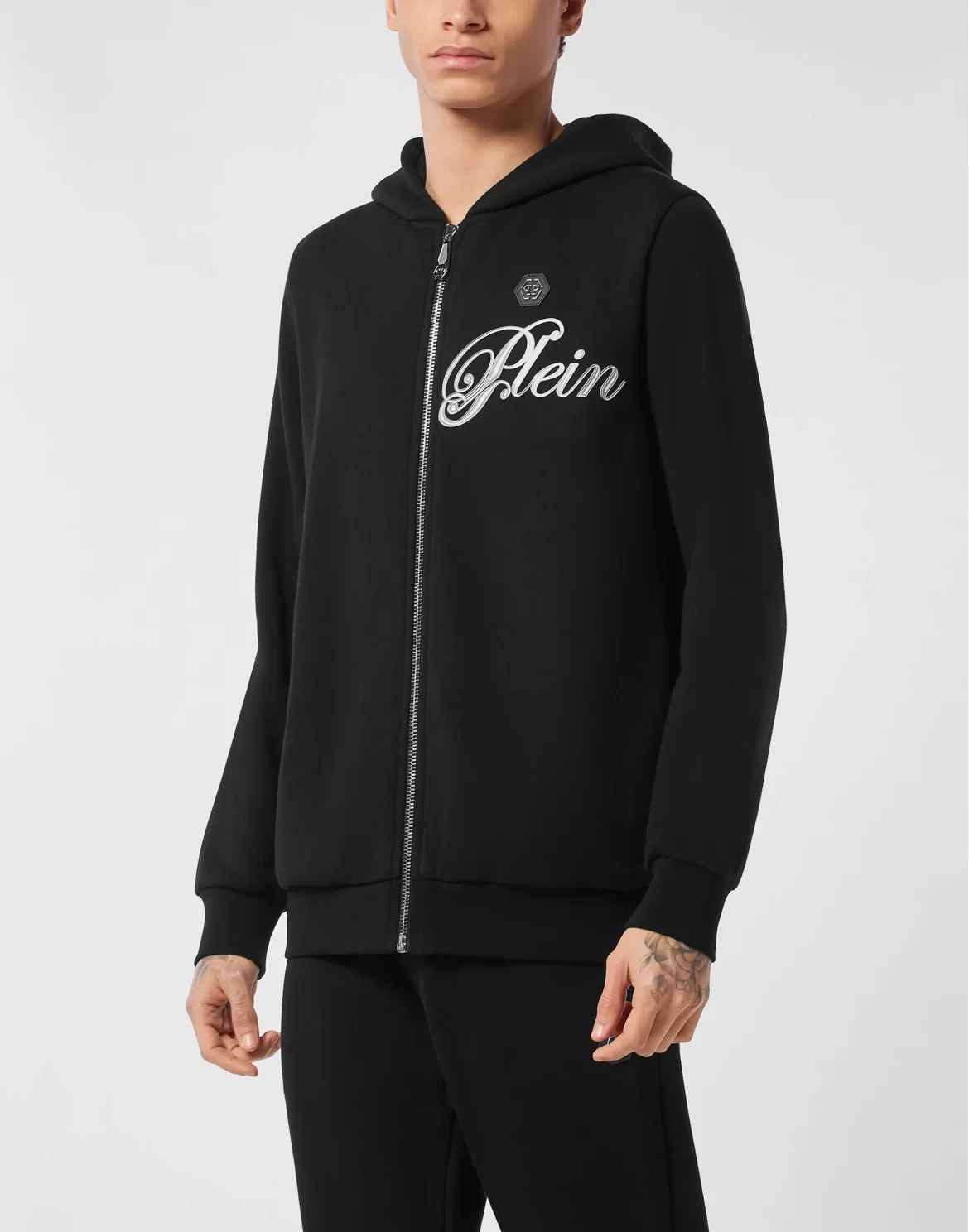 Fleece Hoodie Sweatjacket Degrade' Skull, цвет: Черный