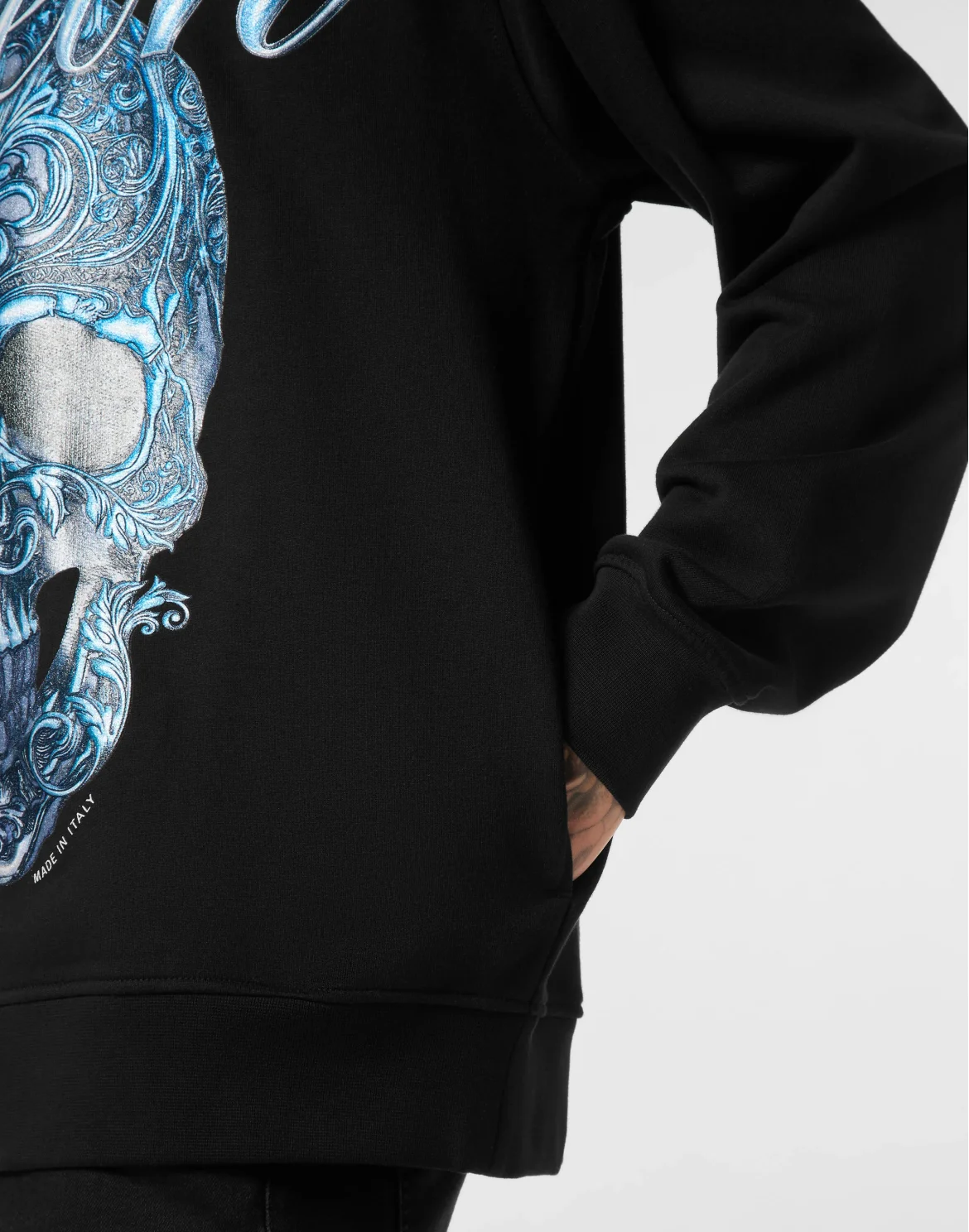 Hoodie Gradient Skull, цвет: Черный