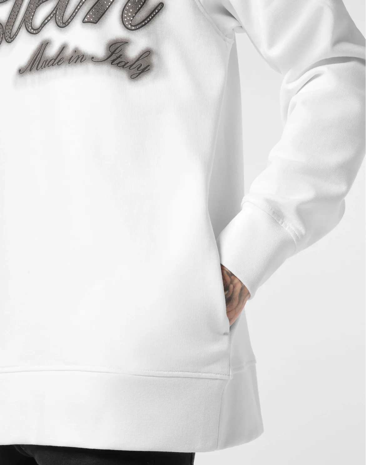 Hoodie Basic Strass Signature, цвет: Белый