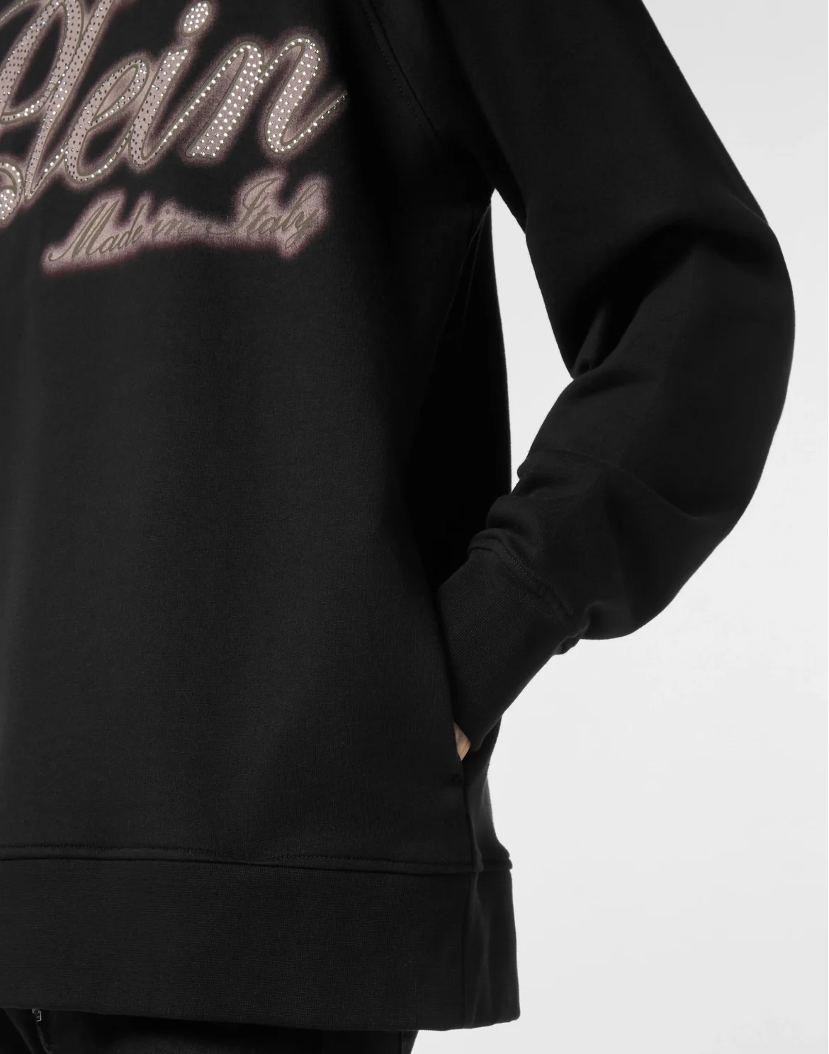 Hoodie Basic Strass Signature, цвет: Черный