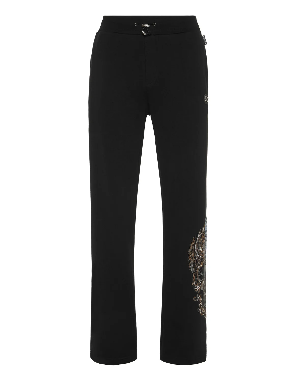 Fleece Jogging Pants Degrade' Skull, цвет: Черный