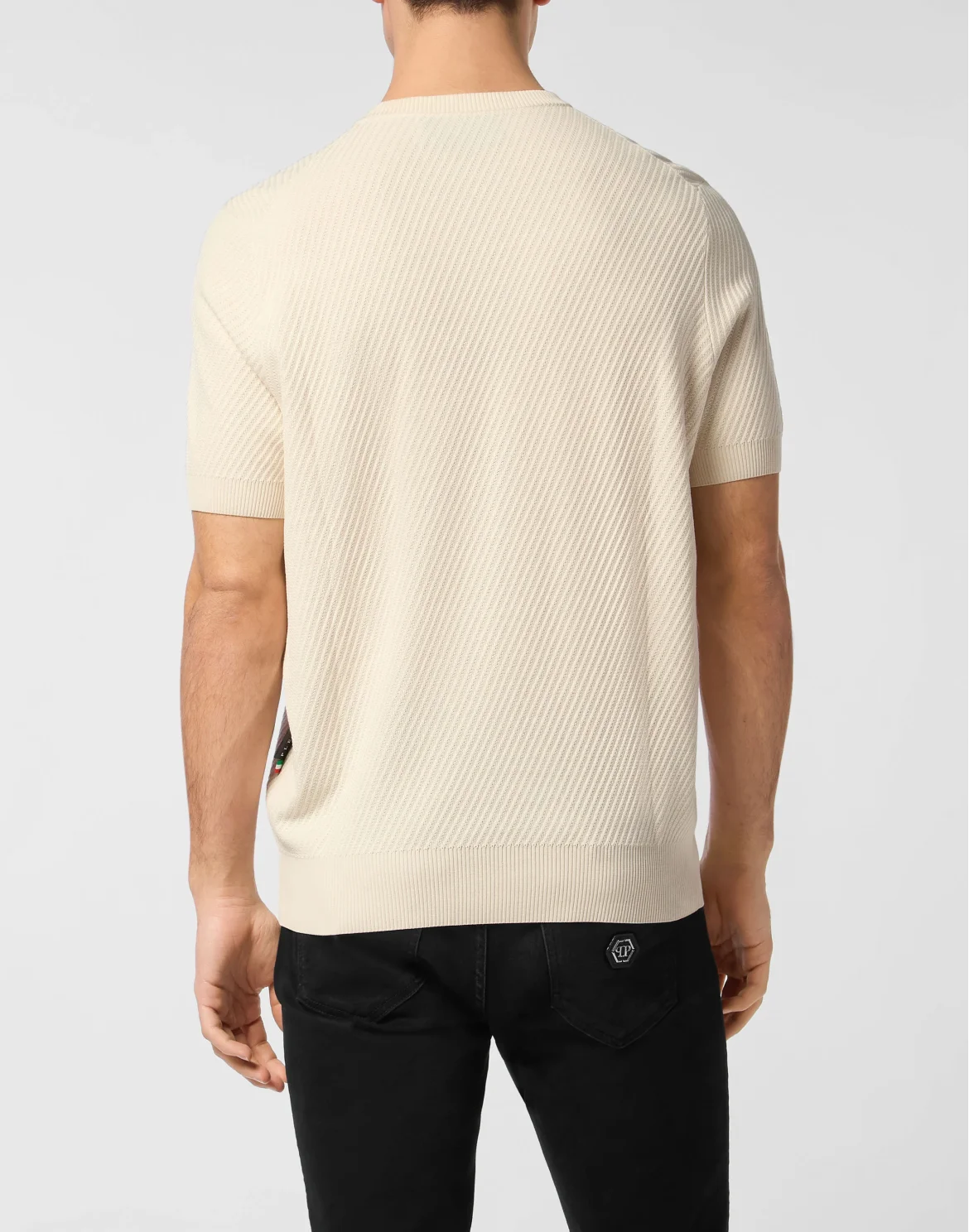 Knited Round Neck T-Shirt Wool Silk Blend, цвет: Бежевый