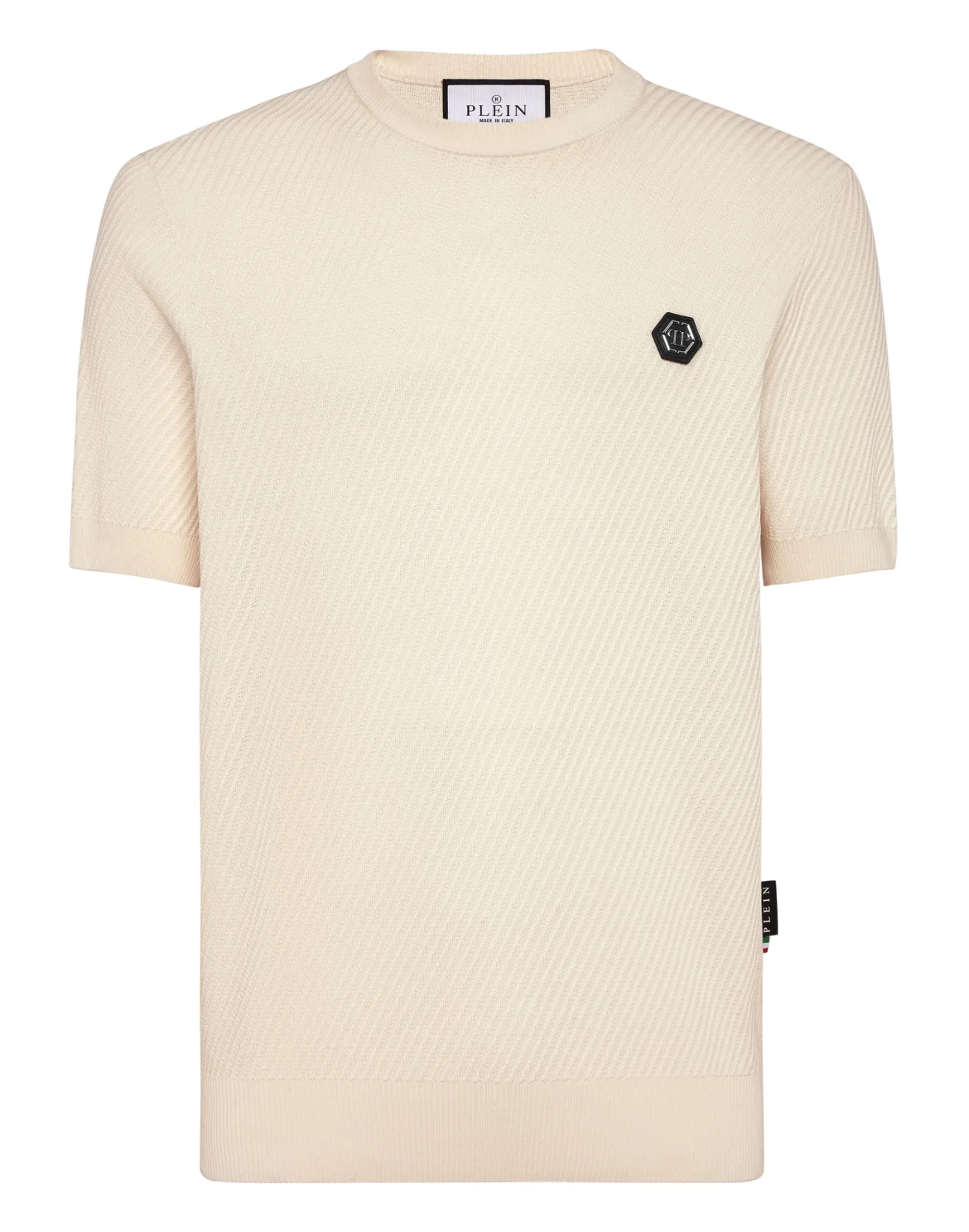 Knited Round Neck T-Shirt Wool Silk Blend, цвет: Бежевый