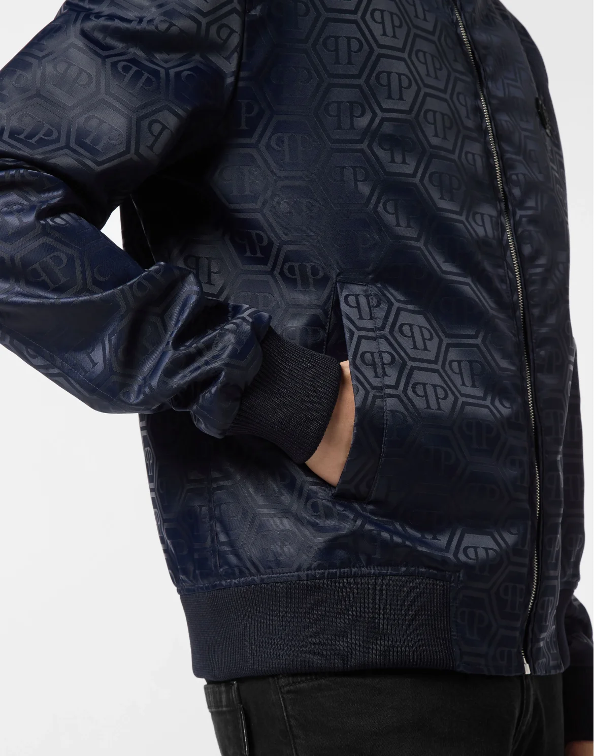 Nylon Bomber Jacquard Monogram, цвет: Синий