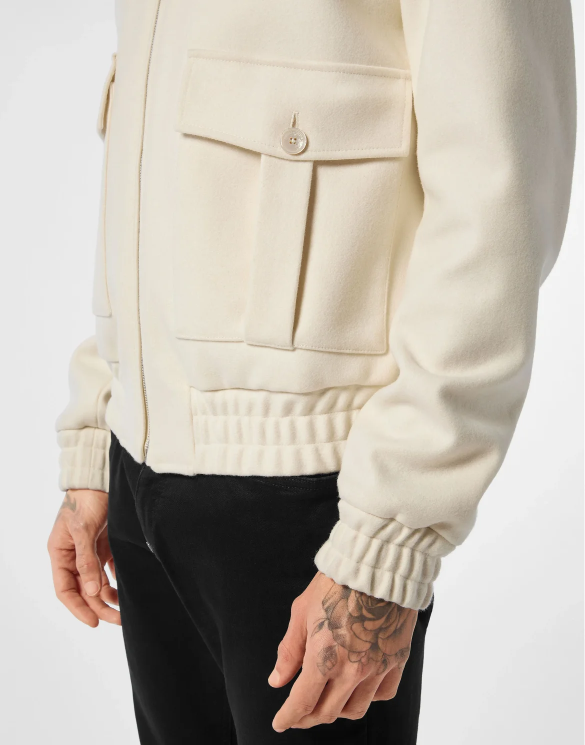 Wool Aviator Jacket With Shirling Cape, цвет: Бежевый