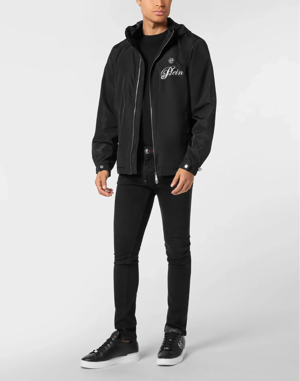 Nylon Hooded Windbreaker Plein Teddy, цвет: Черный