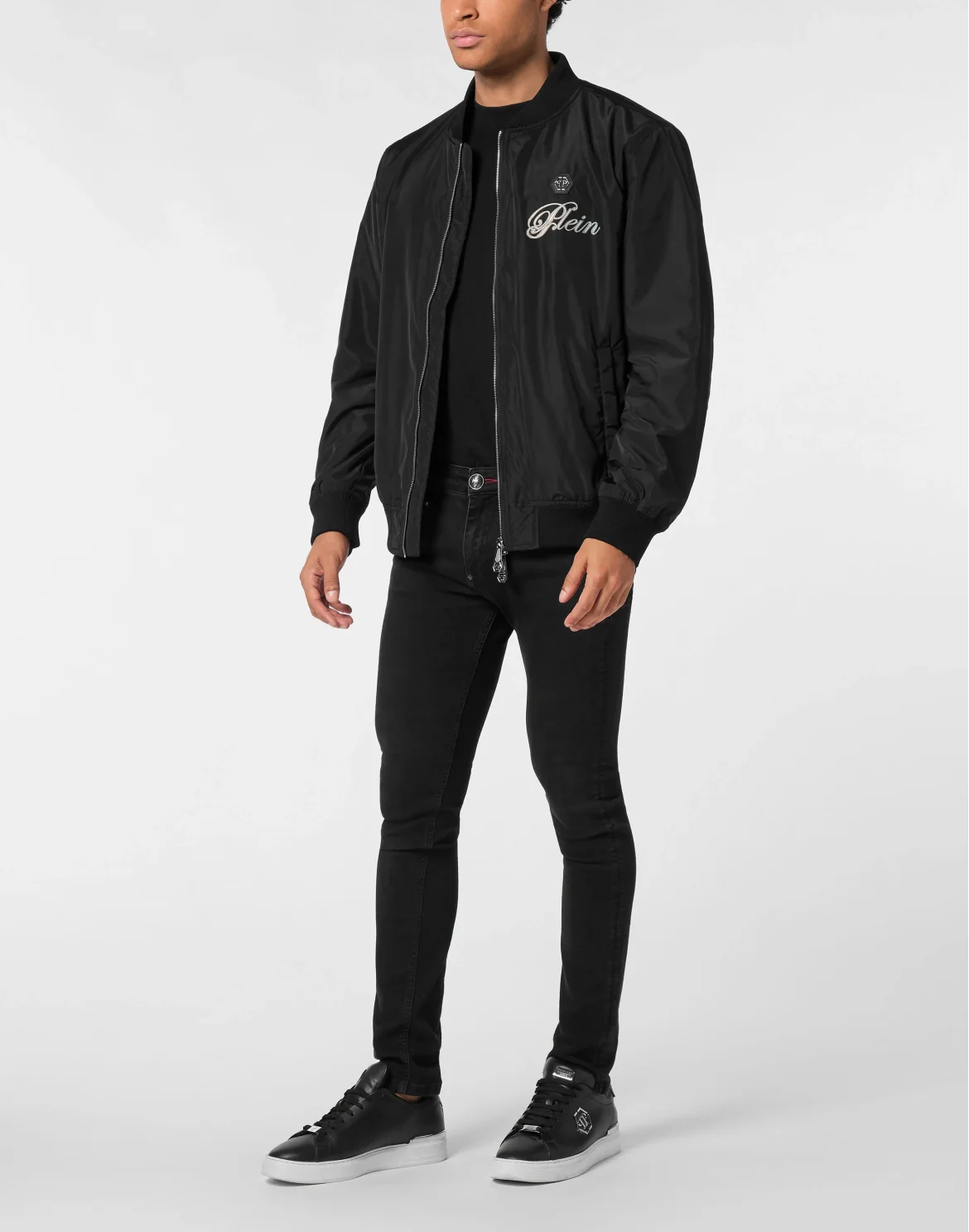 Nylon Light Bomber Jacket Skull Degrade, цвет: Черный