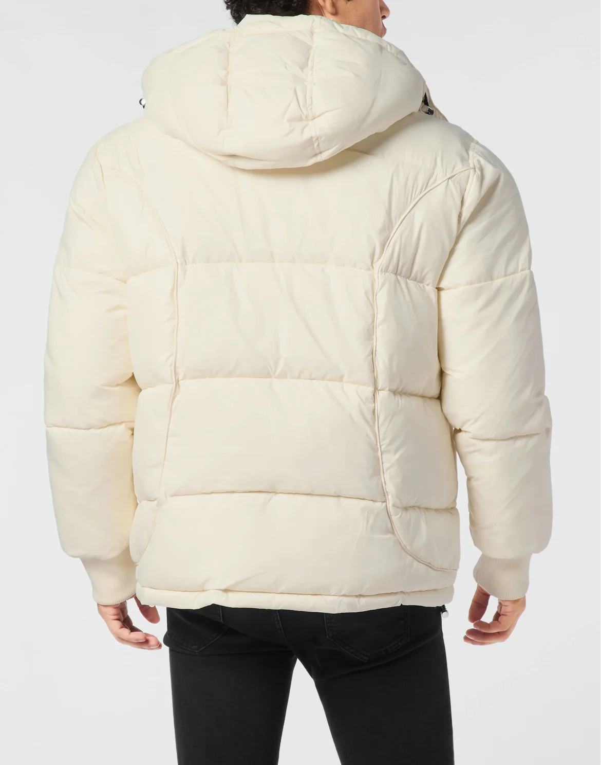 Mix Nylon Short Puffer Jacket, цвет: Бежевый