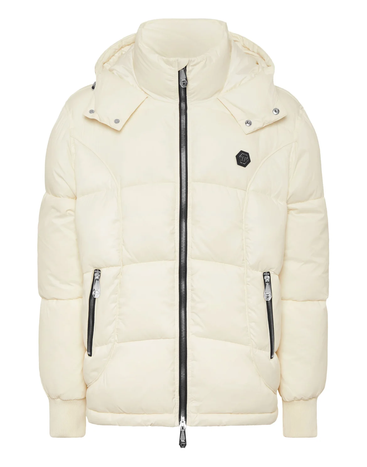 Mix Nylon Short Puffer Jacket, цвет: Бежевый