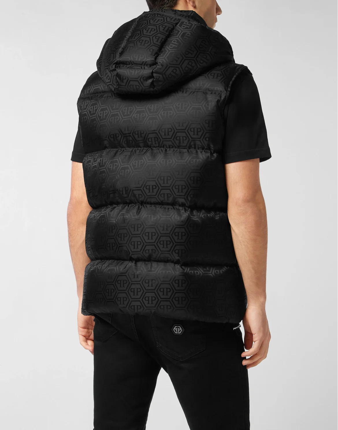 Nylon Down Vest Monogram, цвет: Черный