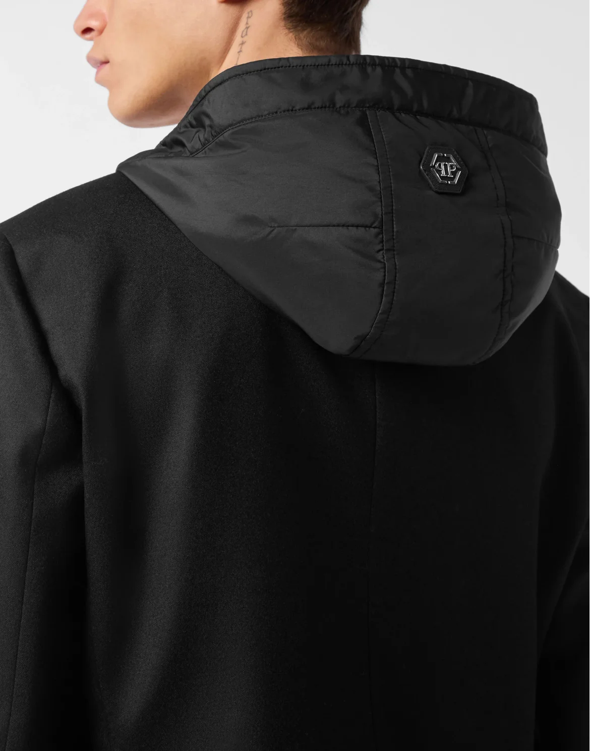 Water Repellent Wool Hooded Blazer, цвет: Черный