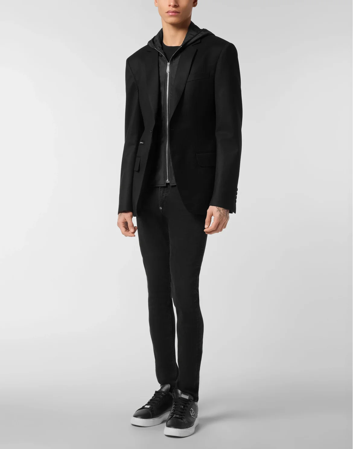 Water Repellent Wool Hooded Blazer, цвет: Черный